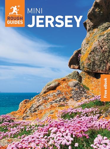 Rough Guides Mini Jersey travel guide cover with coastal rocks and flowers.