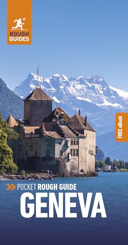 Book cover for Pocket Rough Guide Geneva featuring a castle and snowy mountains.