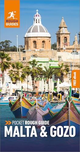 Travel guidebook with cover image of Malta or Gozo landscape, map, and tourist information.