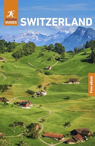 Rough Guides Switzerland travel book cover with a green hillside landscape.