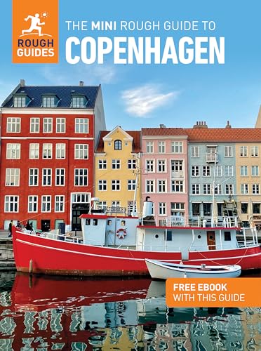 Copenhagen travel guide cover with colorful buildings and a red boat.