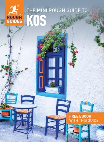 Travel guide cover showing blue chairs and a table against a white wall.