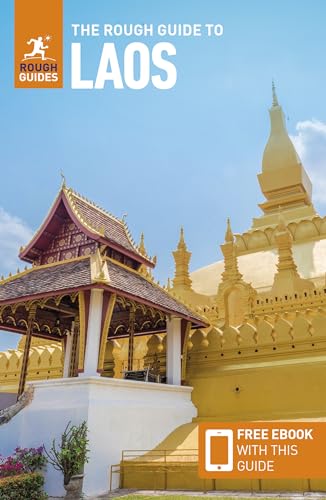 Book cover for The Rough Guide to Laos featuring a golden Buddhist temple.