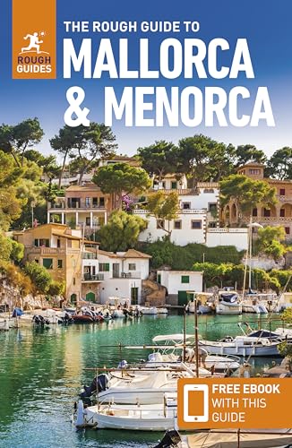 Rough Guide to Mallorca & Menorca travel book cover with coastal view.
