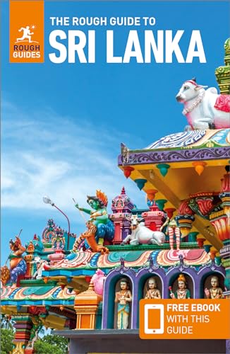 The Rough Guide to Sri Lanka travel book cover featuring a colorful Hindu temple.