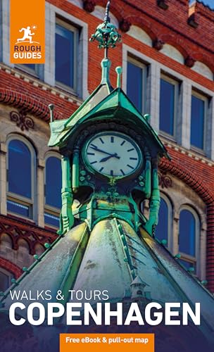 Rough Guides Copenhagen travel book cover featuring a building’s clock tower.