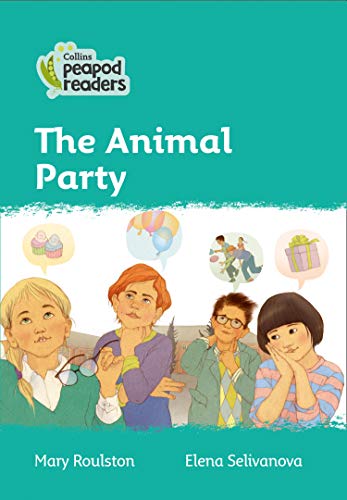 Book cover: “The Animal Party” with children and party decorations.