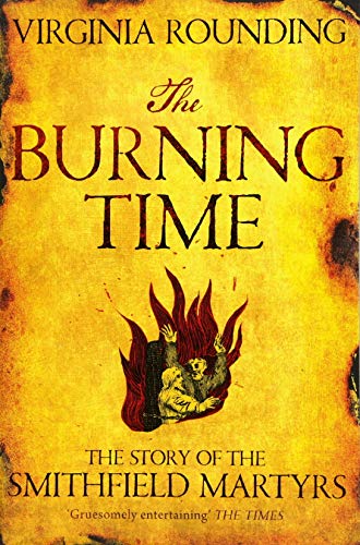 Book cover: “The Burning Time” depicts flames and a figure in distress.