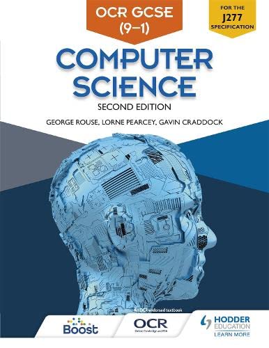Textbook cover for OCR GCSE Computer Science, second edition, with brain imagery.