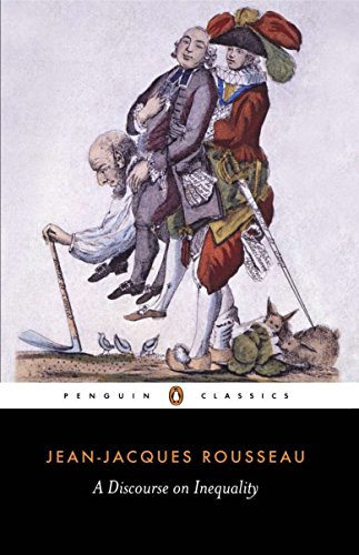 Book cover: “Discourse on Inequality” by Rousseau, featuring 18th-century figures.