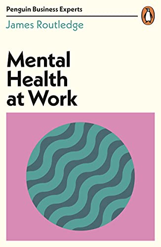 Book cover: "Mental Health at Work" with abstract pink and teal design.