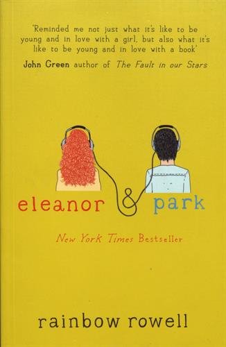 The image depicts a book cover with a simple, yet distinctive design. The alt text for this image could be: "Yellow book cover with illustration of two teenagers and cord."