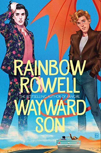 Book cover featuring two young men against a blue sky with red dragon wings.