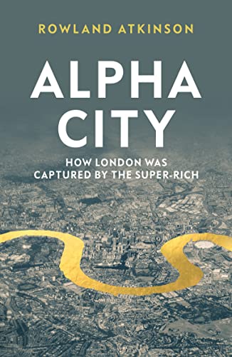 Book cover: “Alpha City” with London skyline and gold river graphic.