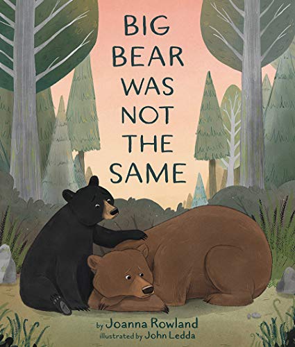 Book cover depicting two bears embracing in a forest setting.