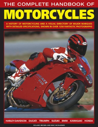 Book cover: "The Complete Handbook of Motorcycles" featuring a red Ducati.