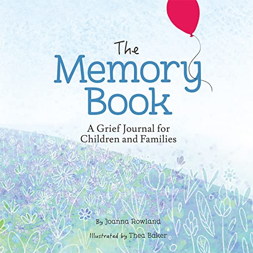 Book cover with a red balloon floating over a field of white outlined flowers.