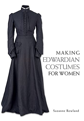 Book cover showing a black Edwardian-style dress with a high collar and buttoned bodice.