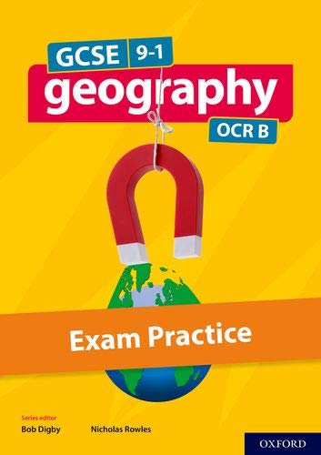 GCSE Geography OCR B exam practice book with Earth and magnet imagery.