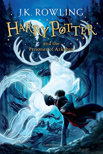 Book cover: Harry Potter and the Prisoner of Azkaban, with stag and boy.