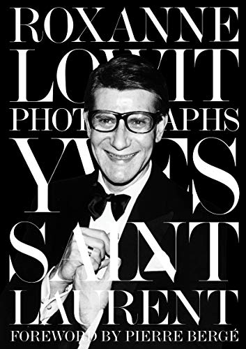 Book cover featuring a black and white portrait of Yves Saint Laurent.
