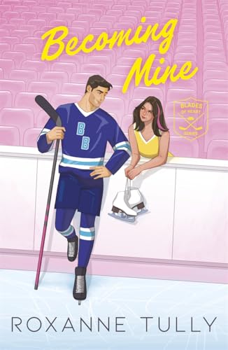 A hockey player and a woman stand by a rink in this book cover.