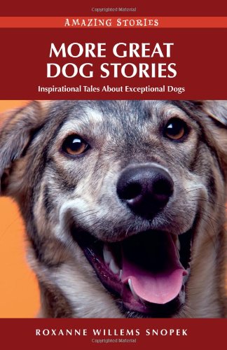 Book cover featuring a smiling dog’s face, titled “More Great Dog Stories.”