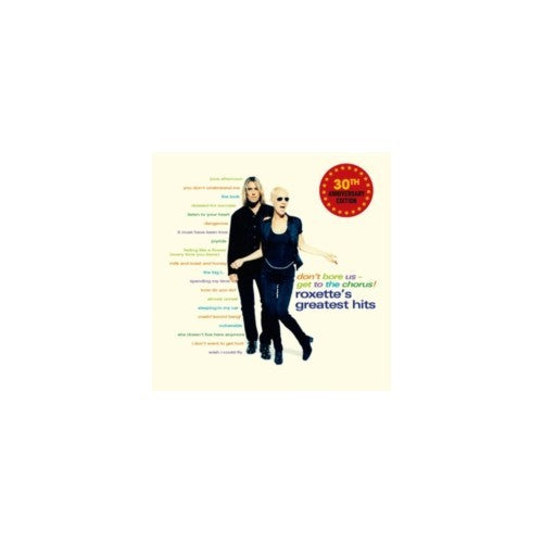 Roxette album cover featuring Marie Fredriksson and Per Gessle, light background.