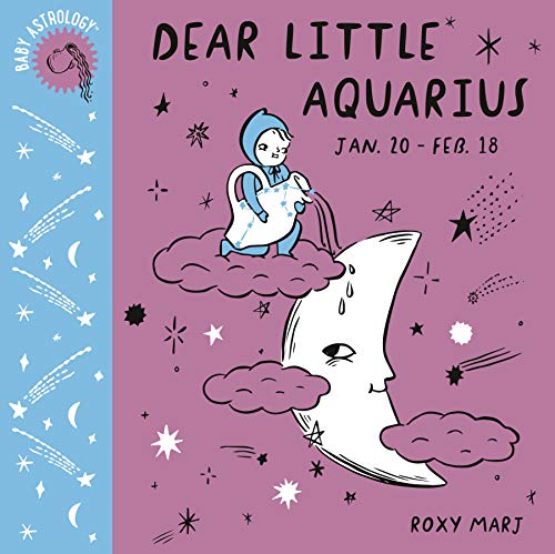 Book cover with illustration of Aquarius, a crescent moon, and stars.