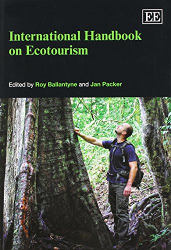 Book cover: “International Handbook on Ecotourism” with a forest scene.