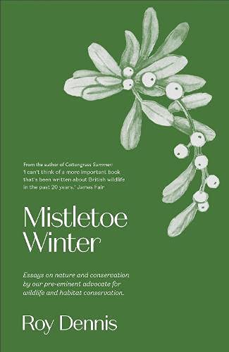 Book cover: green background with illustrated mistletoe and title "Mistletoe Winter".