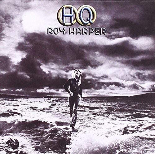 Roy Harper's "HQ" album cover: a man stands on a stormy beach.