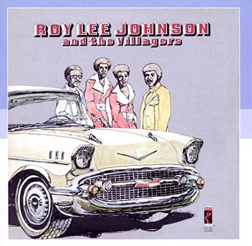 Album cover featuring four people and a vintage car illustration.