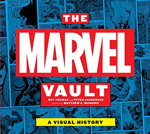 Book cover for "The Marvel Vault" featuring comic panel collage.