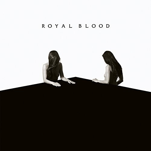 Black and white album cover featuring two women sitting across from each other.