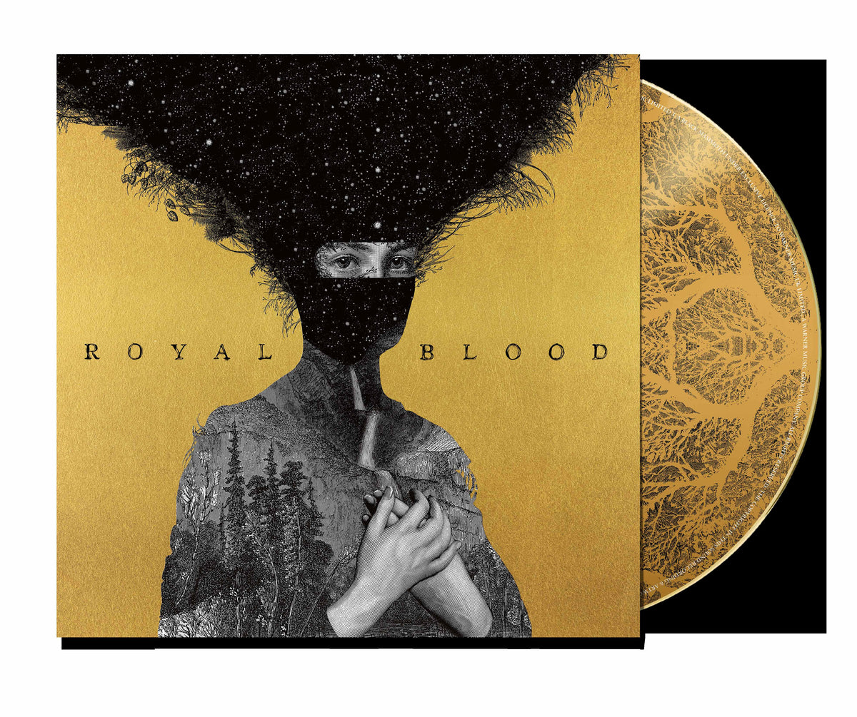 Royal Blood CD cover: masked figure with starry, tree-like hair.