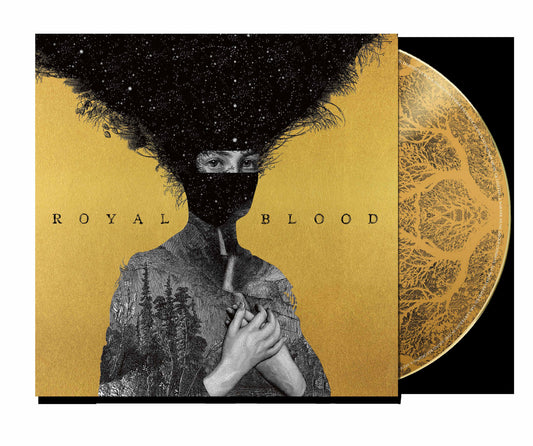 Royal Blood CD cover: masked figure with starry, tree-like hair.