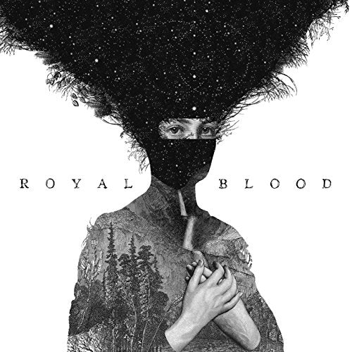 "Royal Blood album cover featuring a person with a starry afro and forested torso."