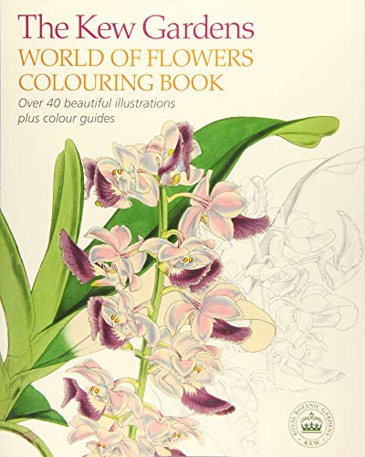 Book cover featuring a partially colored botanical orchid illustration and Kew Gardens branding.