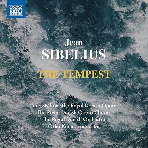 CD cover for Sibelius’ “The Tempest” with stormy ocean imagery.
