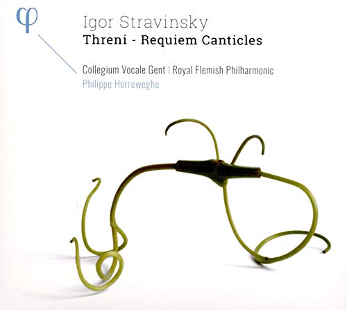 CD cover for Stravinsky’s “Threni” featuring a pale green plant.