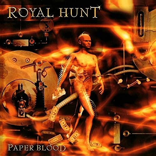 CD cover for Royal Hunt’s “Paper Blood” featuring a figure in flames.