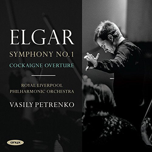 CD cover: Elgar symphony, conductor's hands, dark orchestral background.