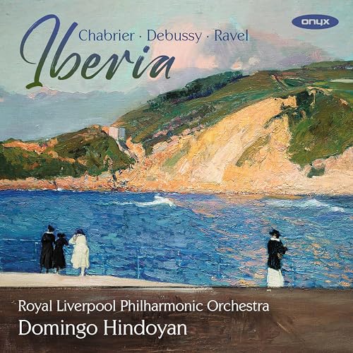 CD cover: coastal landscape painting with figures, “Iberia” title, orchestra name.