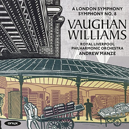 CD cover featuring a stylized illustration of a market and Vaughan Williams text.