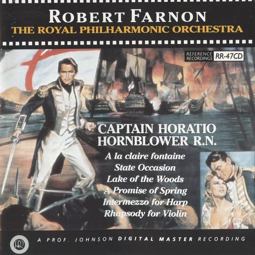 CD cover for “Captain Horatio Hornblower” featuring a naval officer and ships.