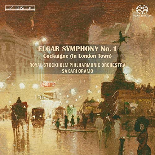 CD cover for Elgar’s Symphony No. 1, featuring a painted London scene.