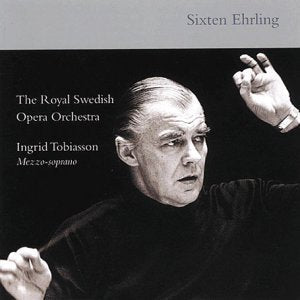 Black and white CD cover featuring conductor Sixten Ehrling and text.