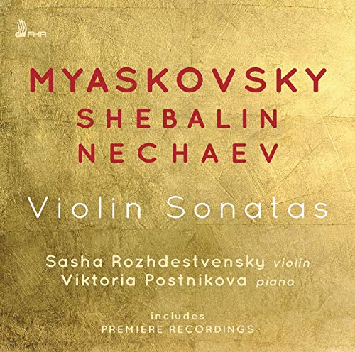 CD cover with composers’ names and “Violin Sonatas” in red text.