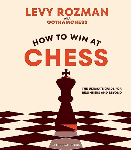 Chess book cover with a red king piece on a checkered board.
